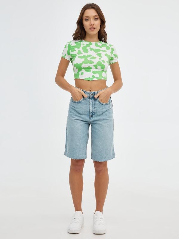 In Side Camiseta Crop Tiras En La Espalda