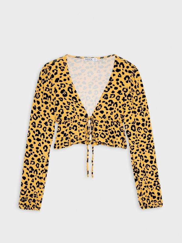 In Side Camiseta Cropped Animal Print Lazada