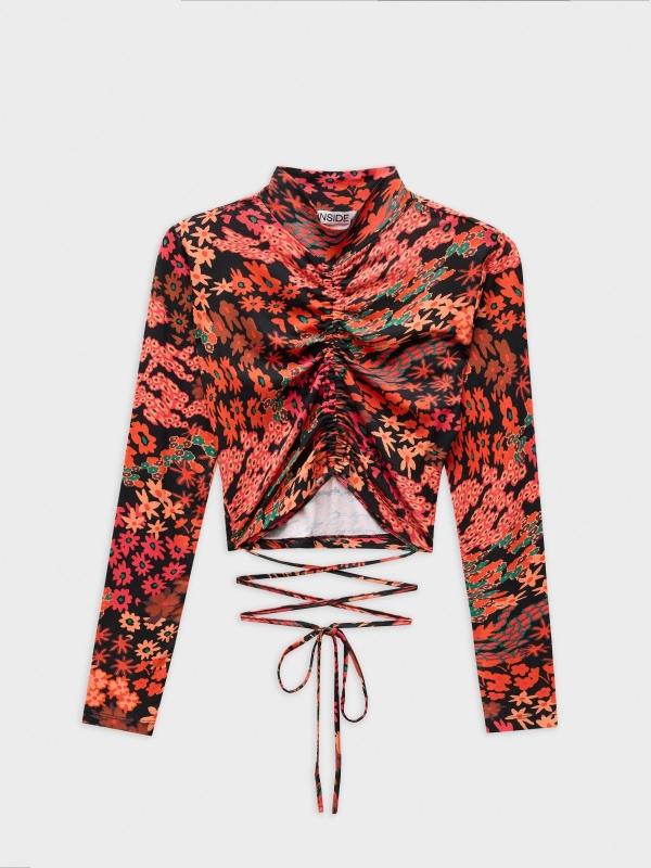 In Side Camiseta Cuello Alto Con Estampado