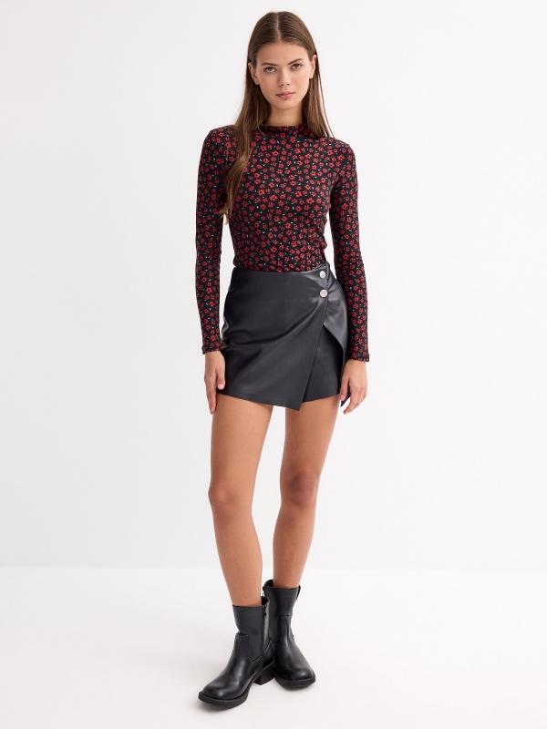 In Side Camiseta Cuello Perkins Print Floral