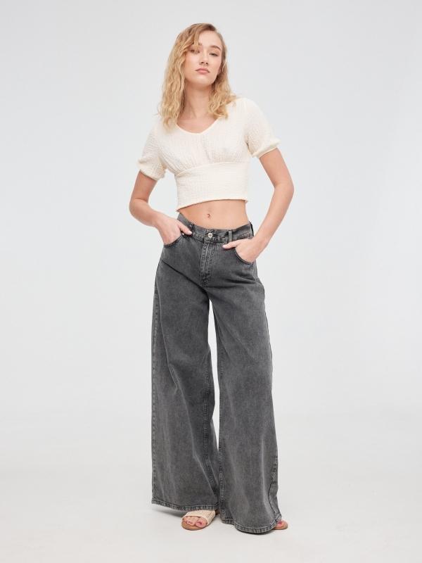 In Side Camiseta Cuello Pico Textura