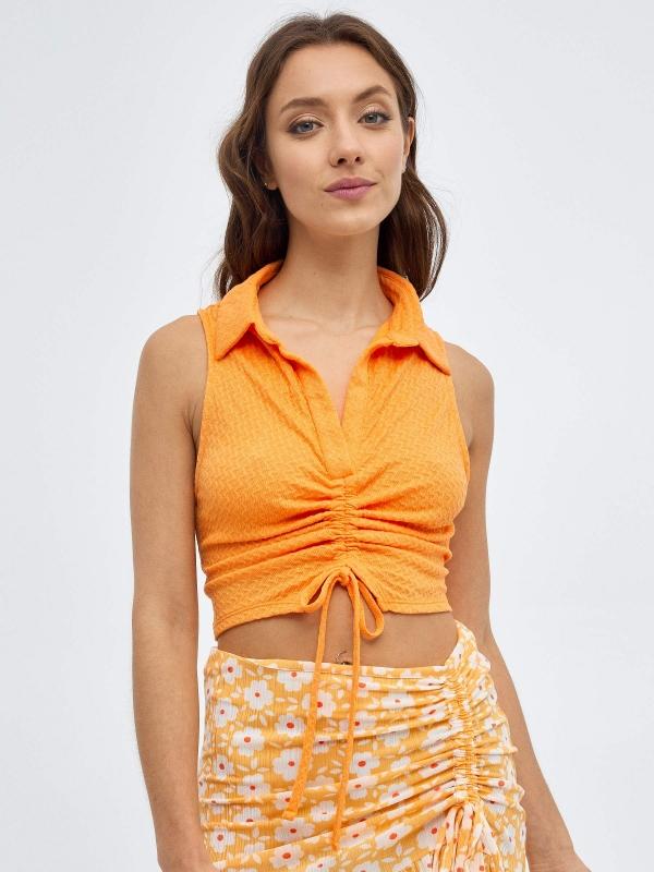 In side Camiseta cuello polo sin mangas