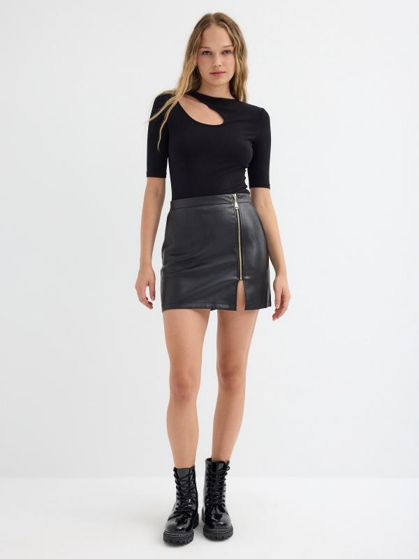 In Side Camiseta Cut Out Manga 3/4