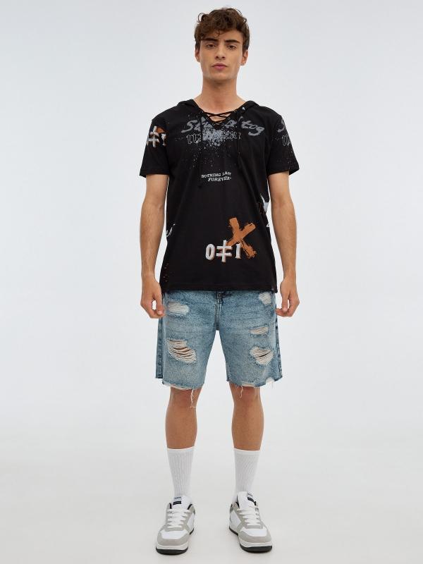 In Side Camiseta De Cuerdas Con Capucha