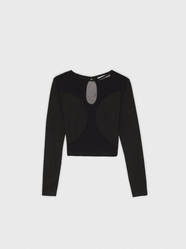 In Side Camiseta De Mesh Con Terciopelo