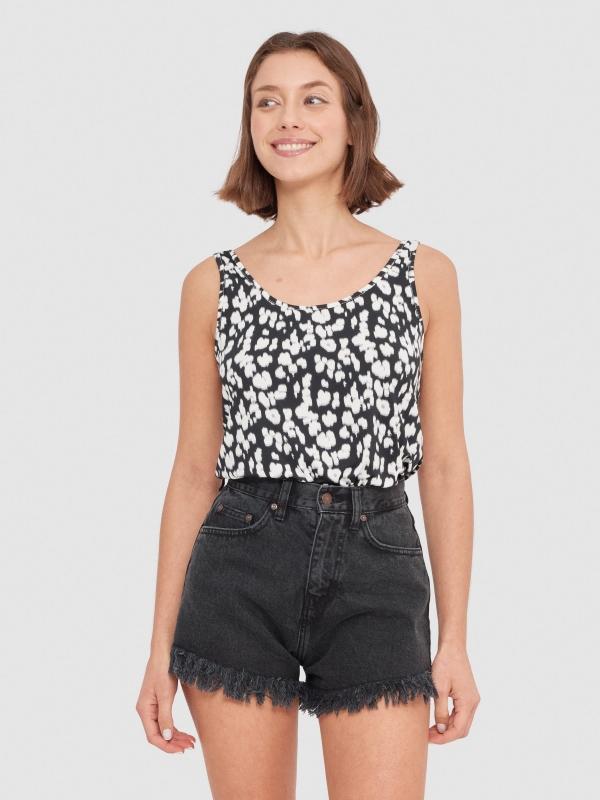 In side Camiseta de tirantes fluida animal print