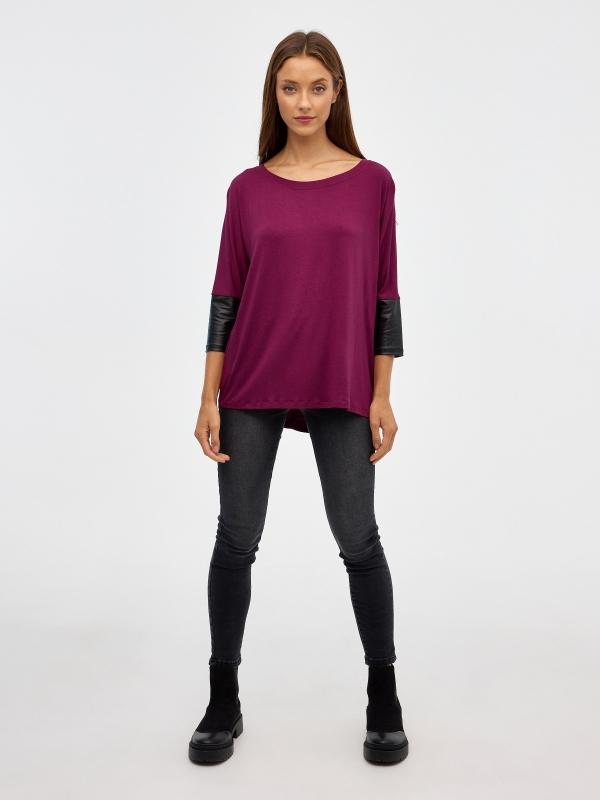 In Side Camiseta Detalles Efecto Piel