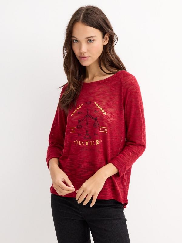 In Side Camiseta Devoré Estampado Justice