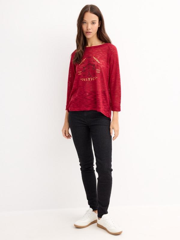 In Side Camiseta Devoré Estampado Justice