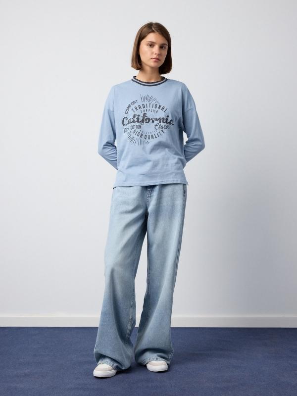 In Side Camiseta Estampada Cuello Canalé