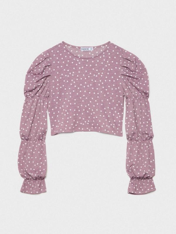 In Side Camiseta Estampada Mangas Frunces