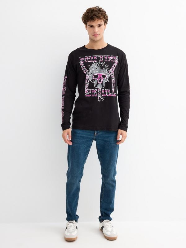 In Side Camiseta Estampado Calavera Punk