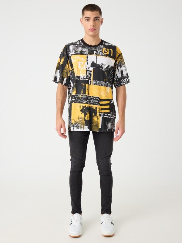 In Side Camiseta Estampado Collage