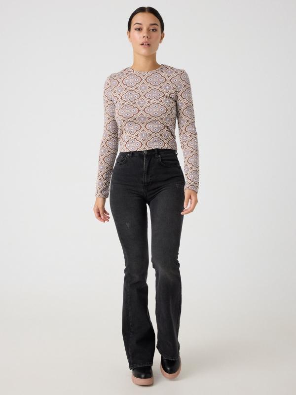 In Side Camiseta Estampado Jacquard