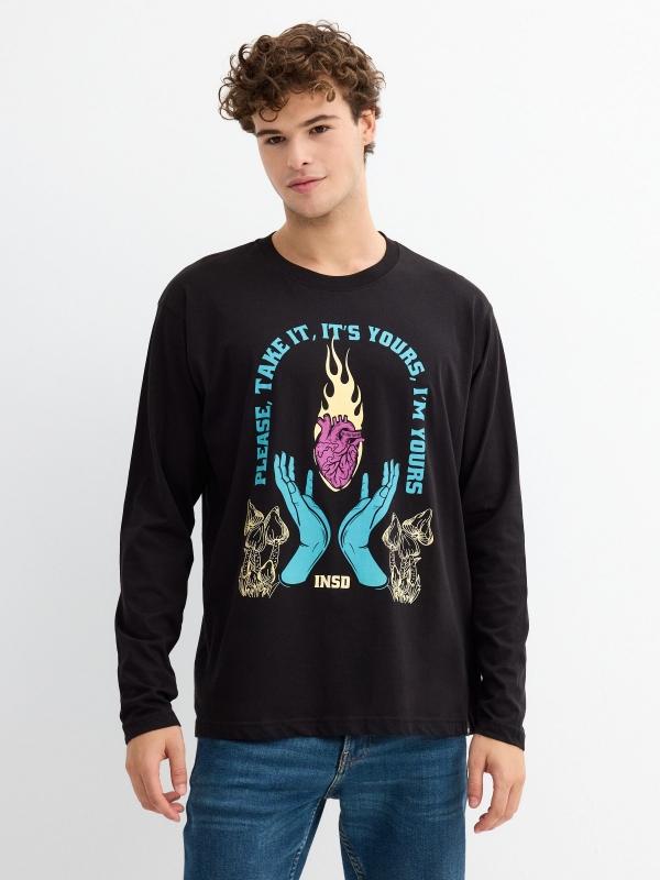 In side Camiseta estampado psicodélico