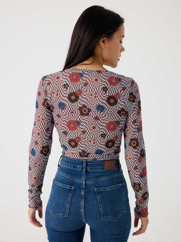 In Side Camiseta Floral Frunce