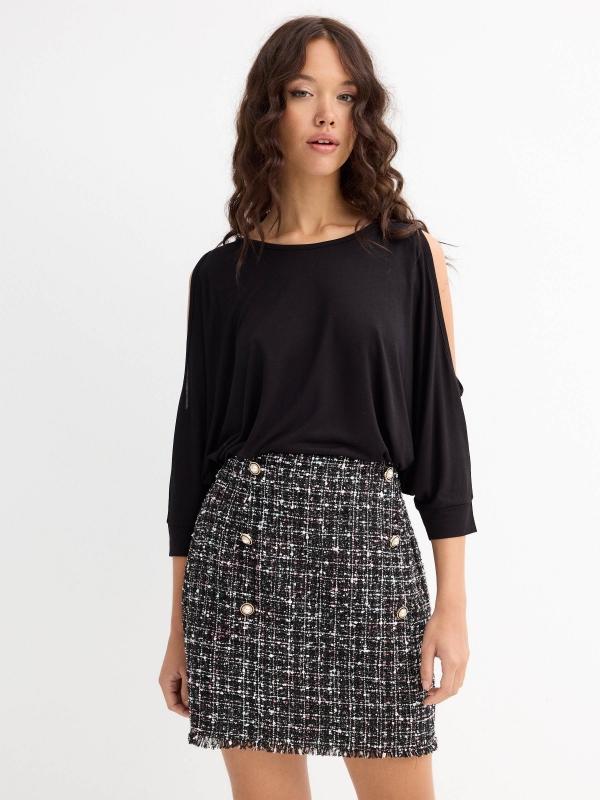 In side Camiseta fluida con mangas abiertas