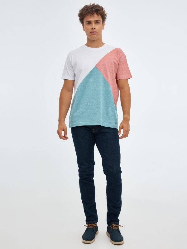 In Side Camiseta Geometrica Color Block