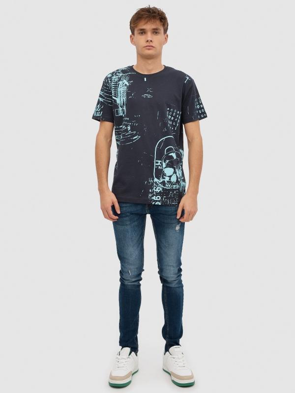 In Side Camiseta Gráficos Calavera