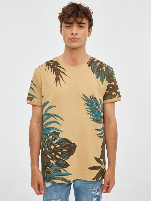 In side Camiseta hojas tropicales