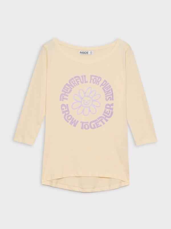 In Side Camiseta Manga 3/4 Print Flower
