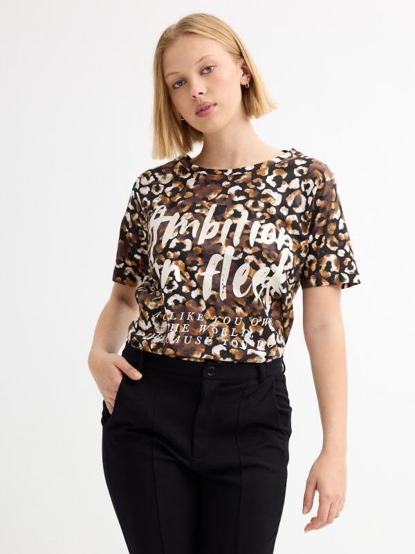 In side Camiseta manga corta animal print