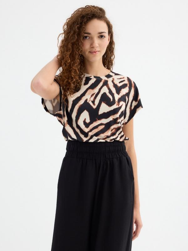 In side Camiseta manga corta animal print