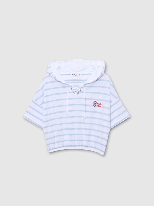 In side Camiseta manga corta capucha rayas