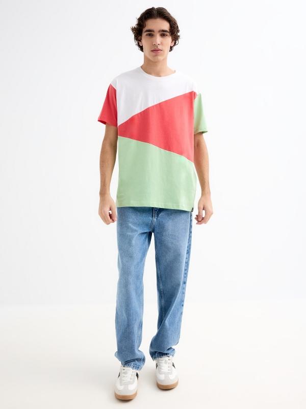 In Side Camiseta Manga Corta Color Block