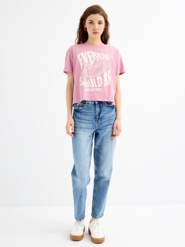 In Side Camiseta Manga Corta Crop Caturday