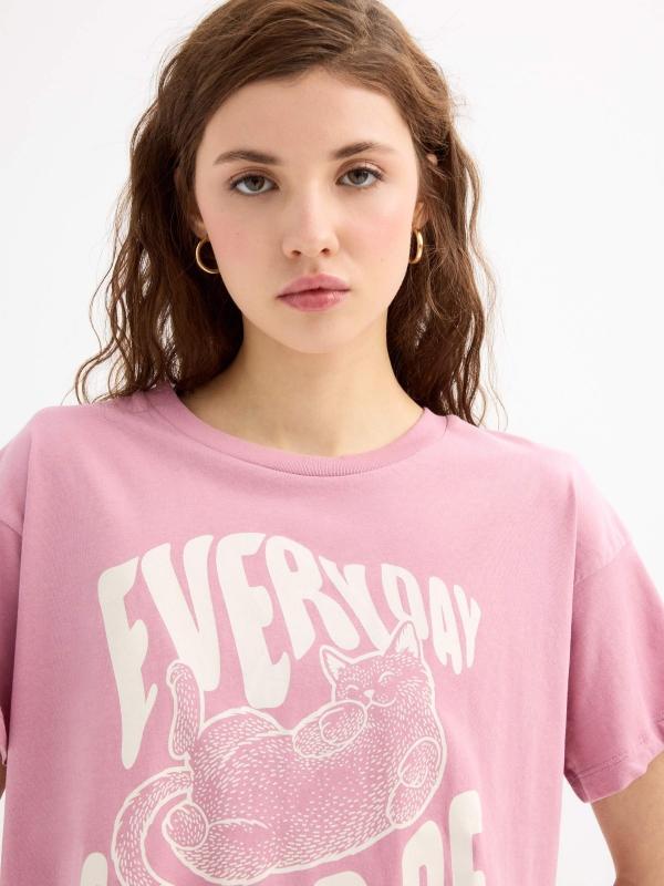 In Side Camiseta Manga Corta Crop Caturday