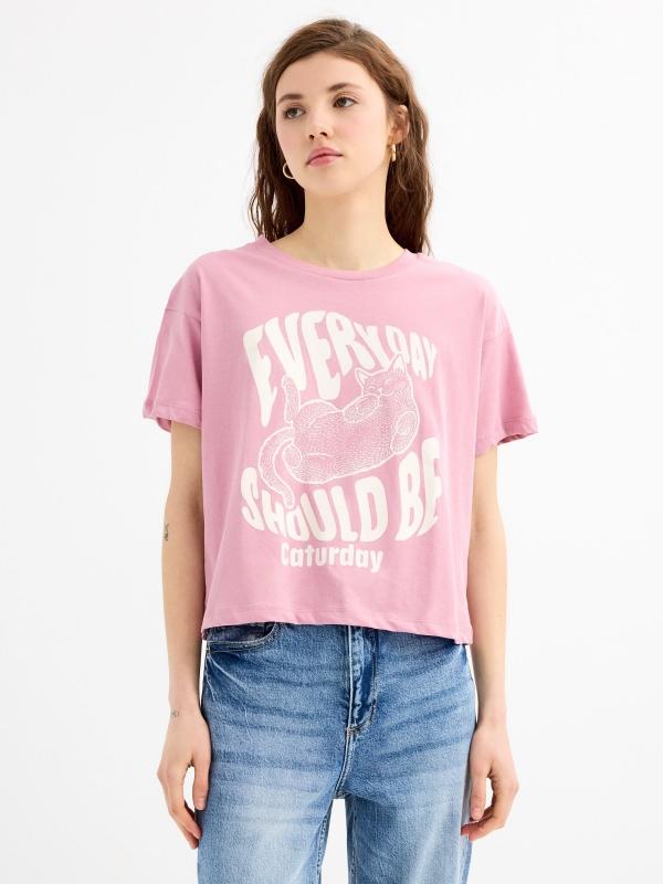 In side Camiseta manga corta crop Caturday