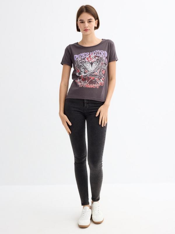 In Side Camiseta Manga Corta Estampada