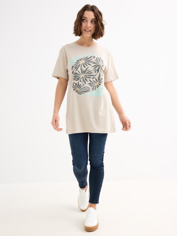 In Side Camiseta Manga Corta Flores