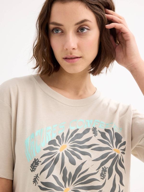 In Side Camiseta Manga Corta Flores