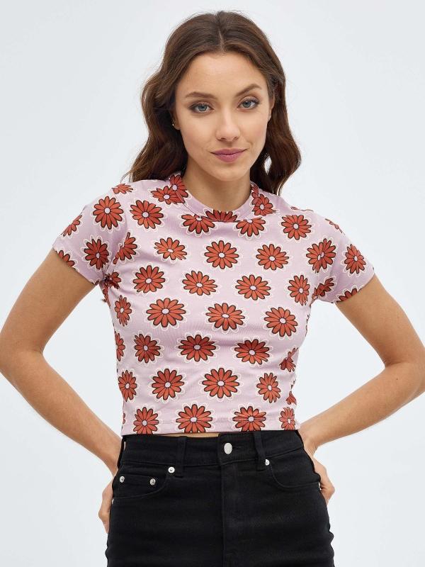 In side Camiseta manga corta print