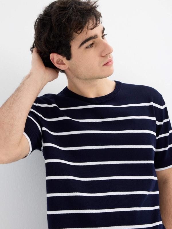 In Side Camiseta Manga Corta Punto Rayas
