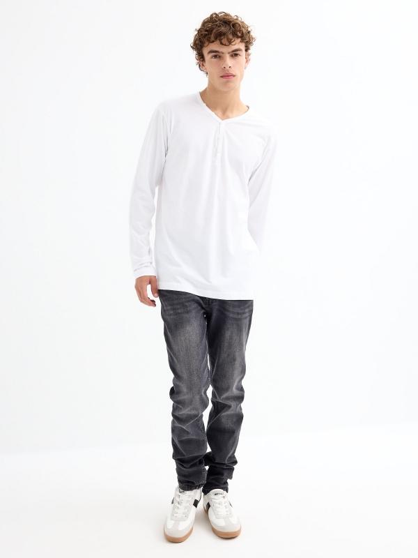 In Side Camiseta Manga Larga Cuello Panadero