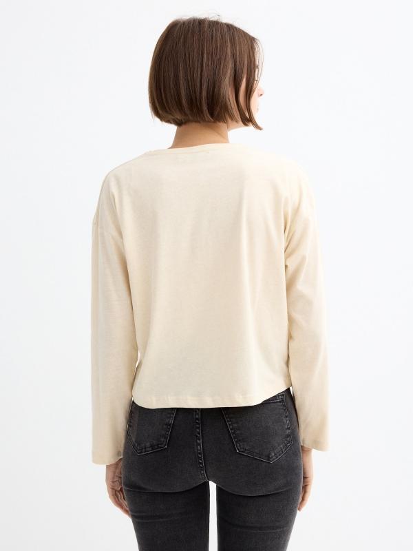 In Side Camiseta Manga Larga Negra Con Gráfico