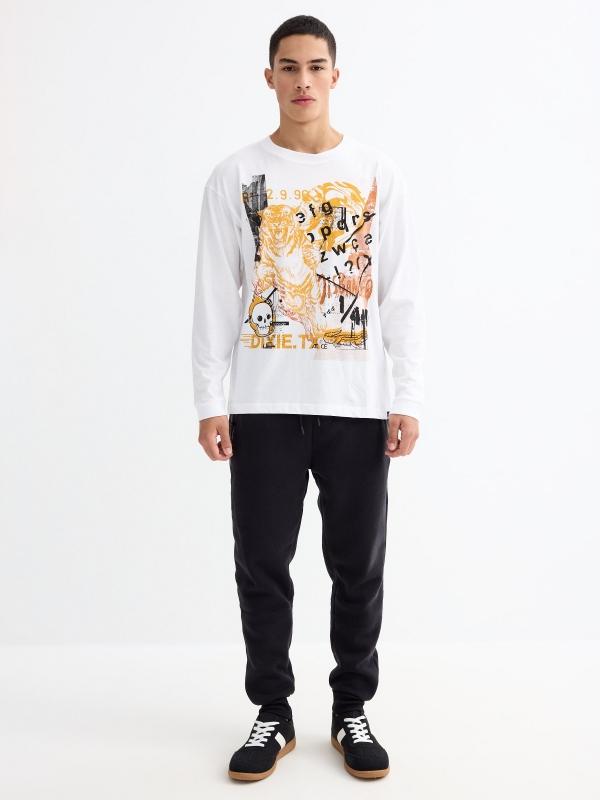 In Side Camiseta Manga Larga Print Combinado