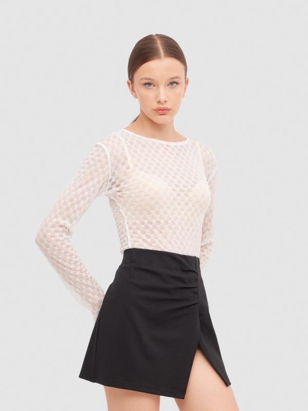 In side Camiseta manga larga semitransparente