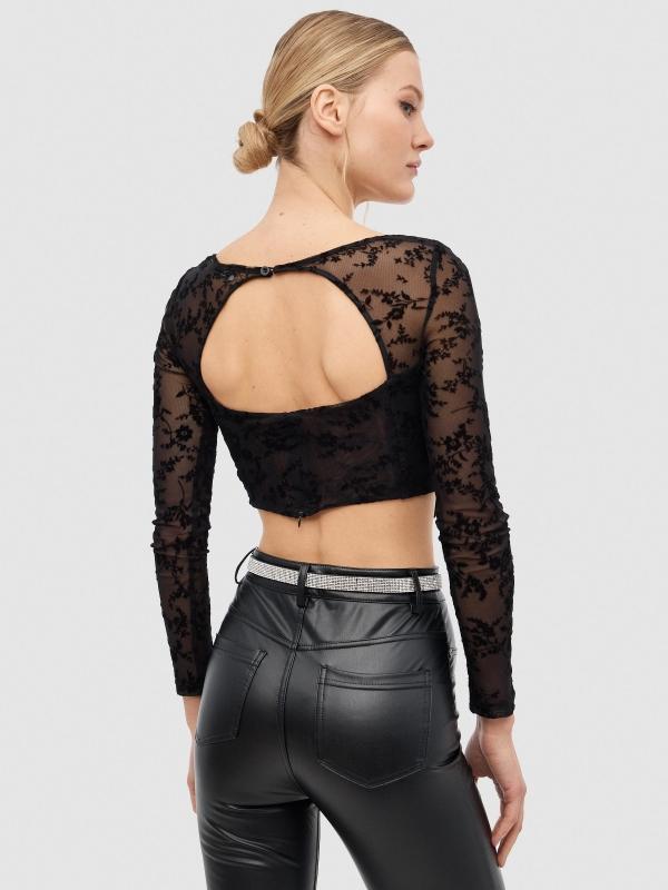 In Side Camiseta Motivos Florales Terciopelo