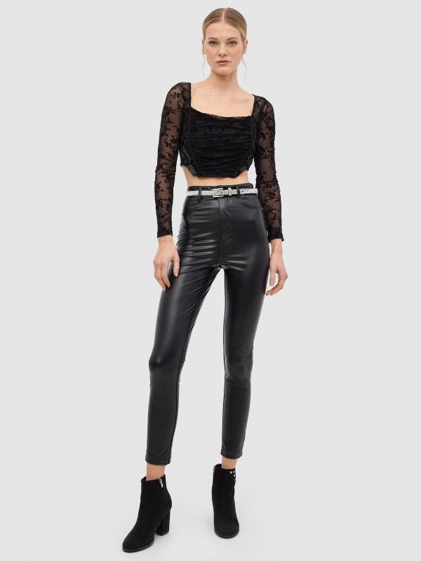 In Side Camiseta Motivos Florales Terciopelo