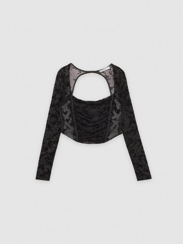 In Side Camiseta Motivos Florales Terciopelo