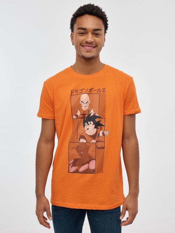 In side Camiseta naranja Dragon Ball