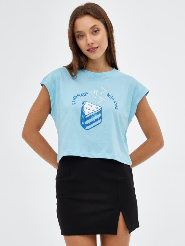 In side Camiseta naranja gráfico