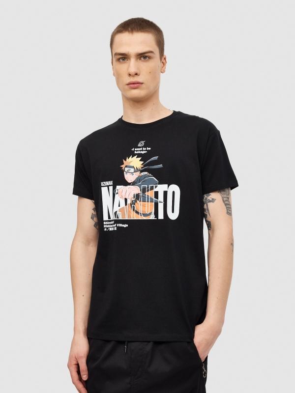 In side Camiseta Naruto texto