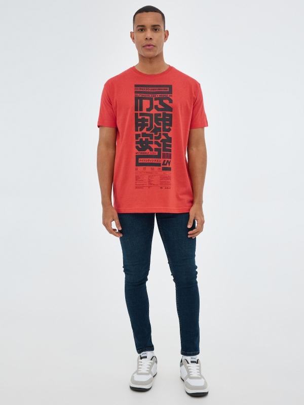 In Side Camiseta Negra Estilo Japonés