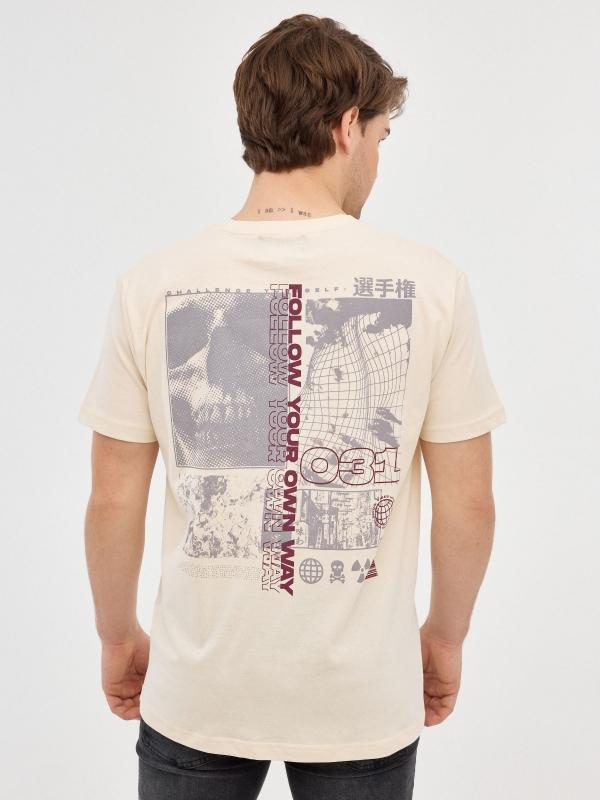 In Side Camiseta Negra Grafico Calavera