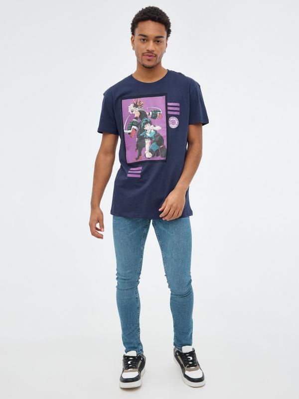 In Side Camiseta Negra My Hero